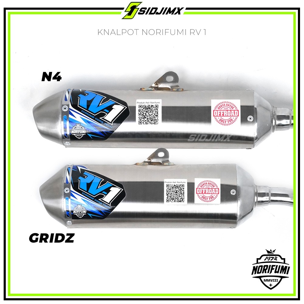 KLIKMAUSHOP Knalpot Kenalpot Muffler ORIGINAL NORIFUMI RV1 Type N4 / T3 CRF 150L KLX BIGFOOT DTRACKE