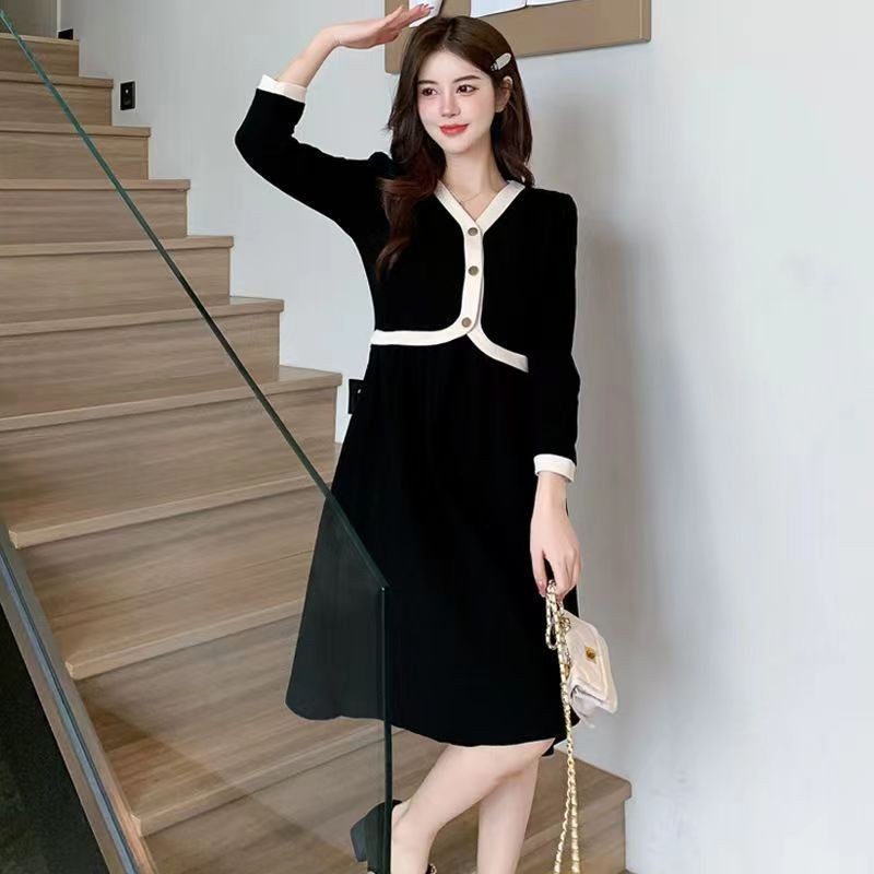 Korean Style Tweed Dress  Elegant  Classy Look Korean Vintage Dress Office Look Dress - dress korean
