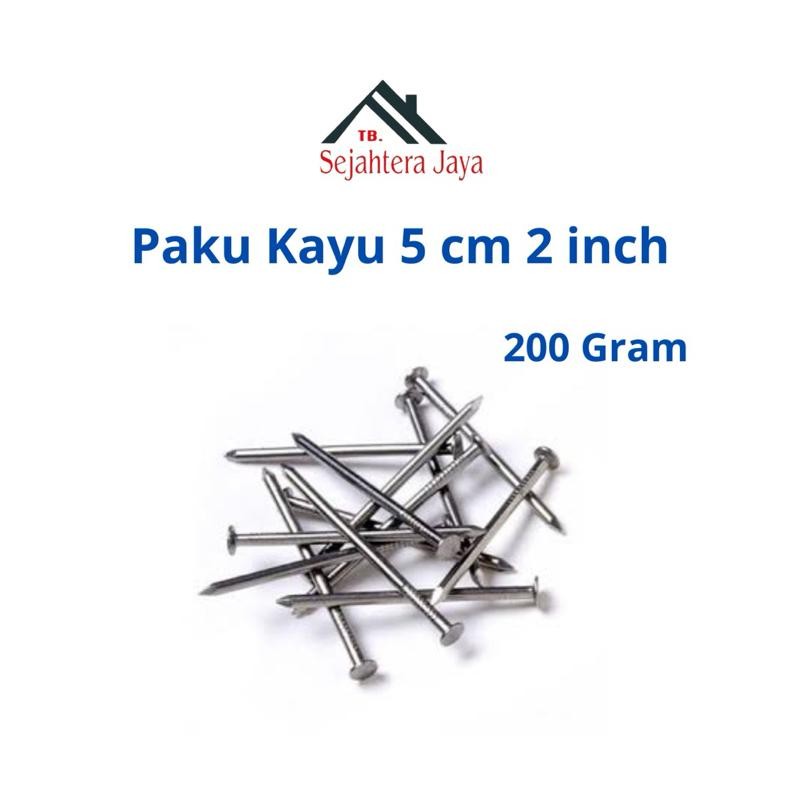 Paku Kayu 2 Inch (5 cm) - 200 Gram/Pack - Paku Kayu Kuat dan Serbaguna