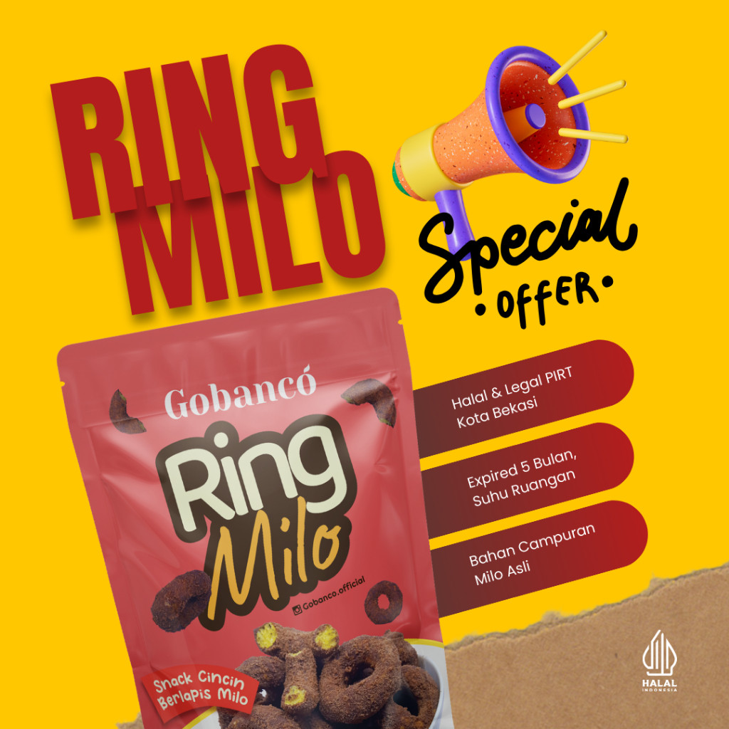 

Gobanco Snack Ring Keju Cokelat Milo Viral 85 gr – Camilan Manis Kekinian Renyah & Laris Banget