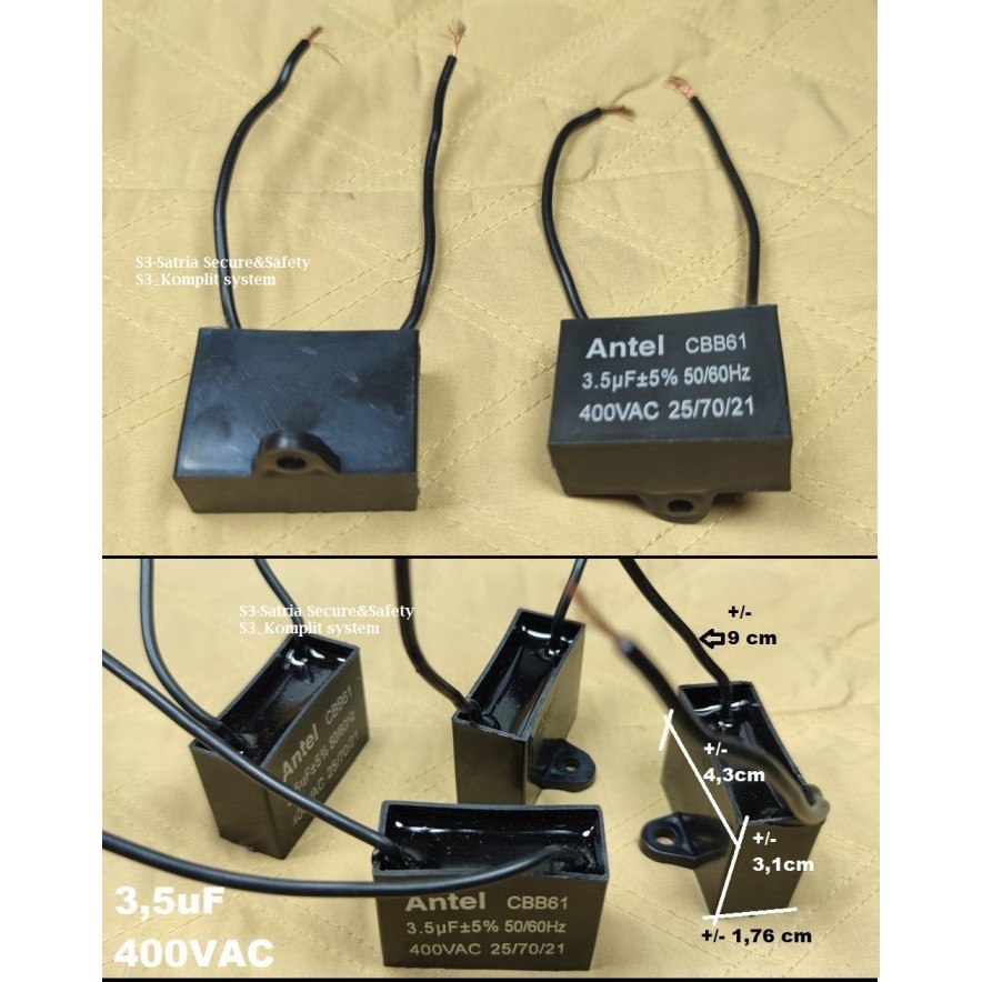 capacitor 3,5 uF kapasitor 3,5uf CBB61 400VAC kipas angin 3.5uf 400V