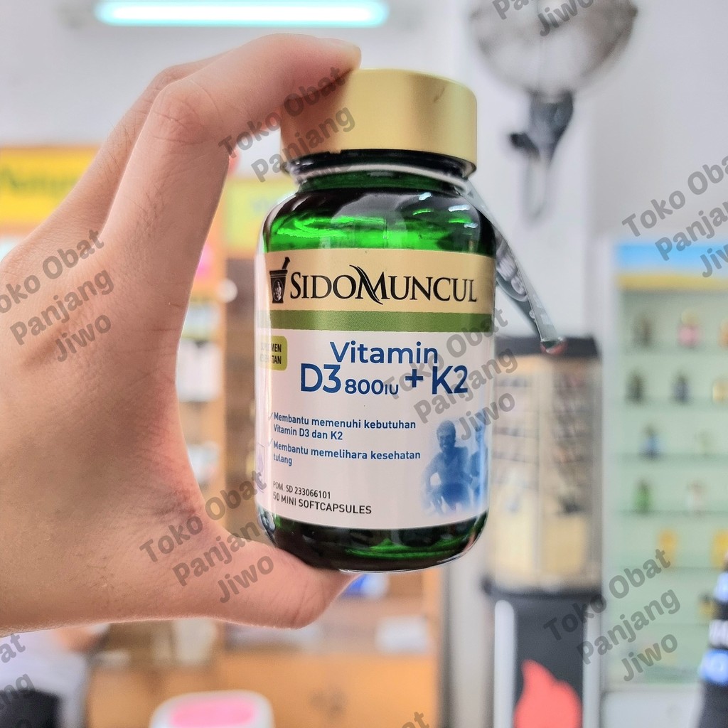SIDOMUNCUL D3 800IU + K2 50 MINI SOFTCAPSULES D3K2 D3 + K2 D3+K2 KESEHATAN TULANG