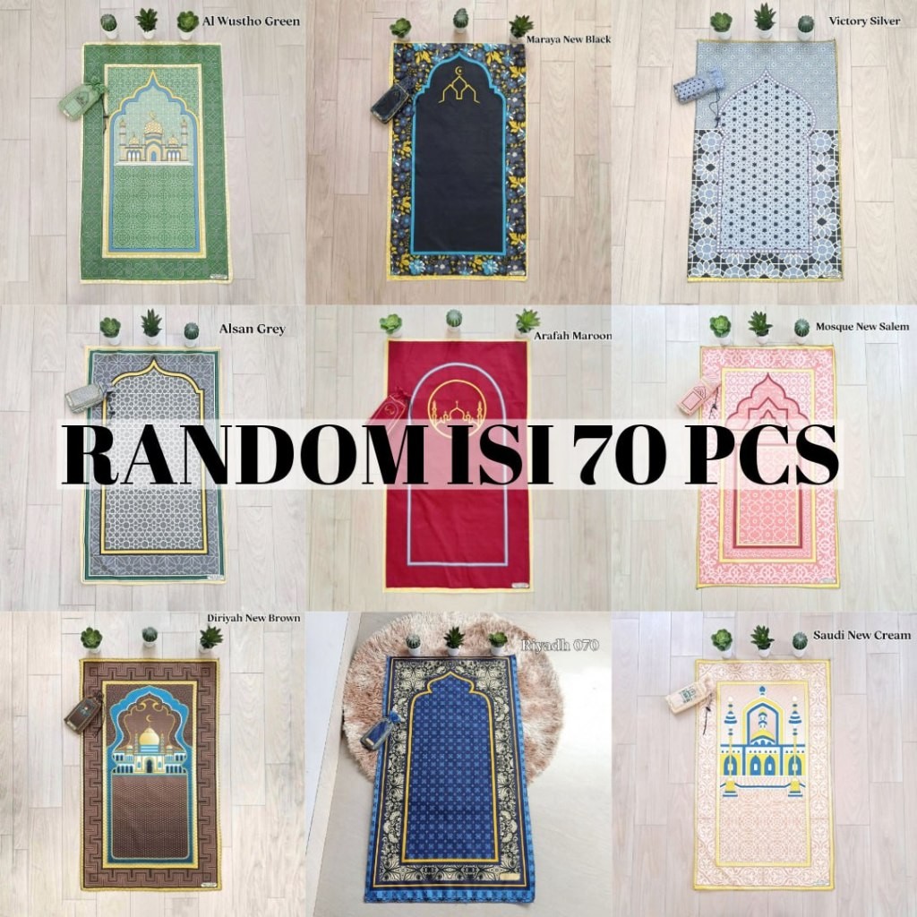 PROMO Sajadah Traveling Isi 70 Pcs Kain Katun Polyester Antislip