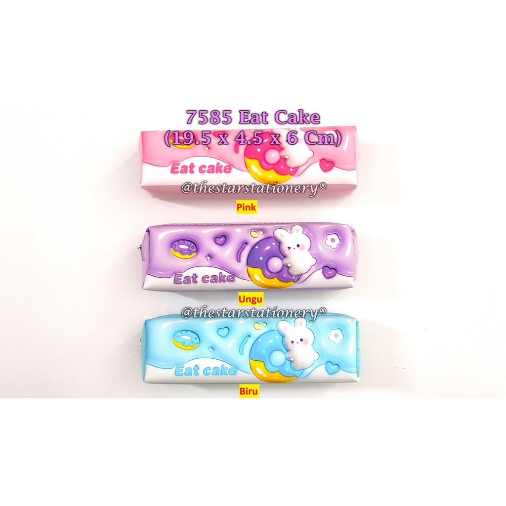 

(1 Biji) Tempat Pensil Resleting Eat Cake 19.5*4.5*6 Cm / Kotak Pensil Resleting SPIMP 7585