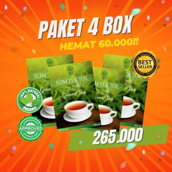 

Paket hemat 4 box TGT Slim Tea Tox