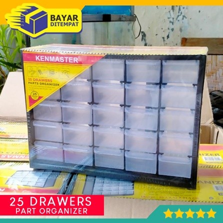 Kenmaster Organizer Rak Susun Drawer 25 Slot Kotak Spare Part Elektronika Komponen