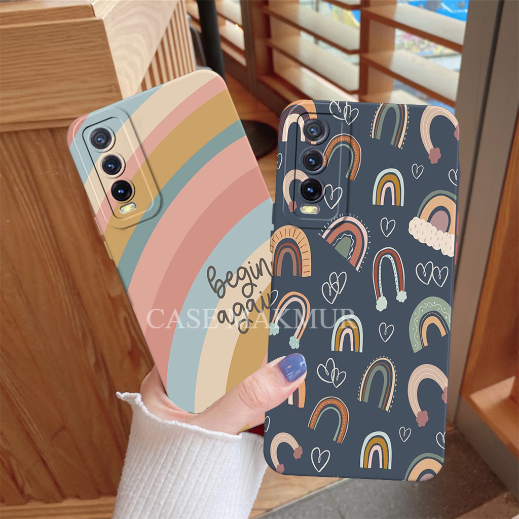 #MS Case Cover untuk Vivo Y20 Y20s Y20g Y12s Soft TPU Case HP Motif Pelang1 Silikon