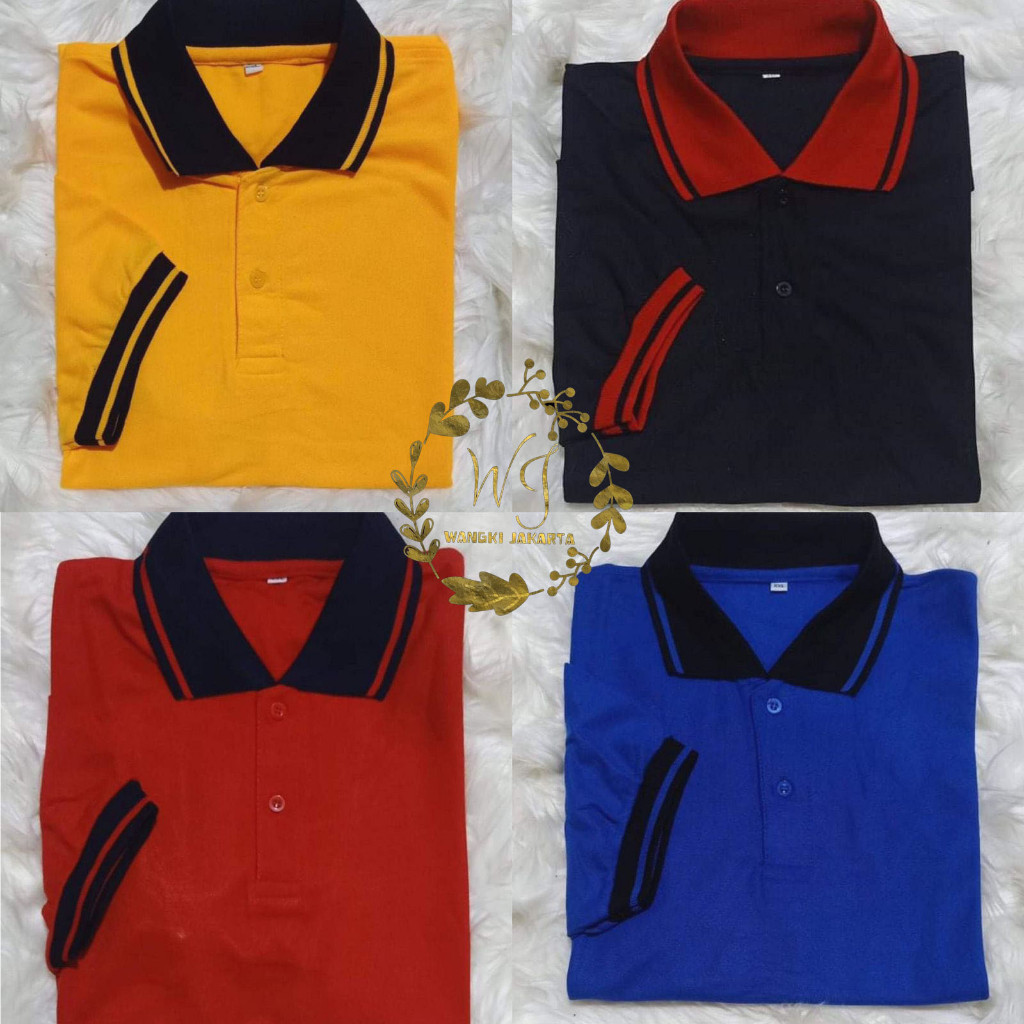BAHAN PREMIUM / WJ - Kaos Polo Kerah Kombi / Kaos Kerah / Wangki / kaos Polo T-Shirt / Baju Berkerah