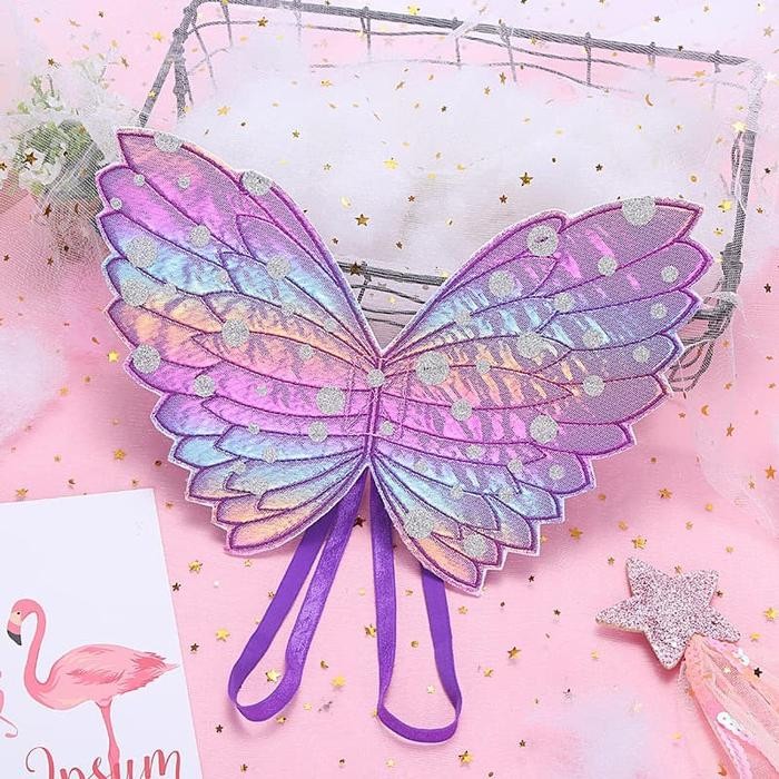 Fairy wing angel wing halloween kostum anak sayap peri sayap kupu kupu - Light Pink