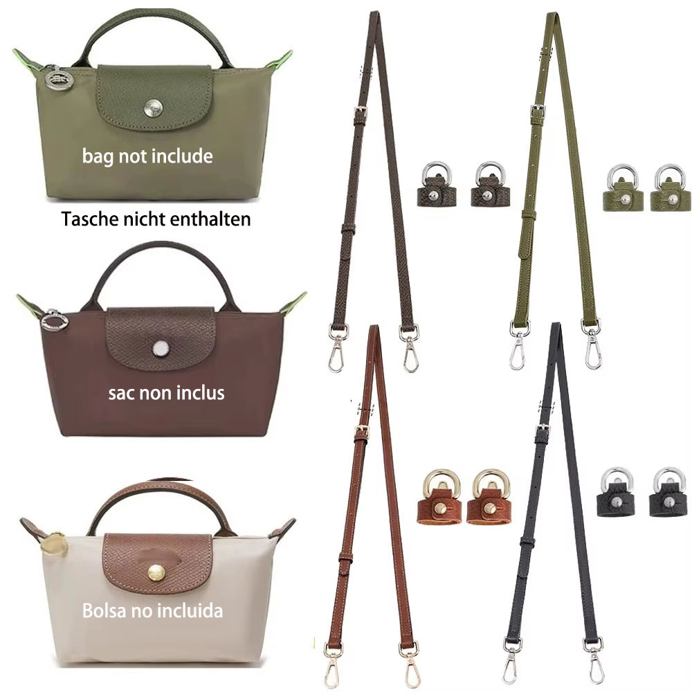 New Color Leather Crossbody Bag Shoulder Strap Fit for New Longchamp Mini Replacement Without Punchi
