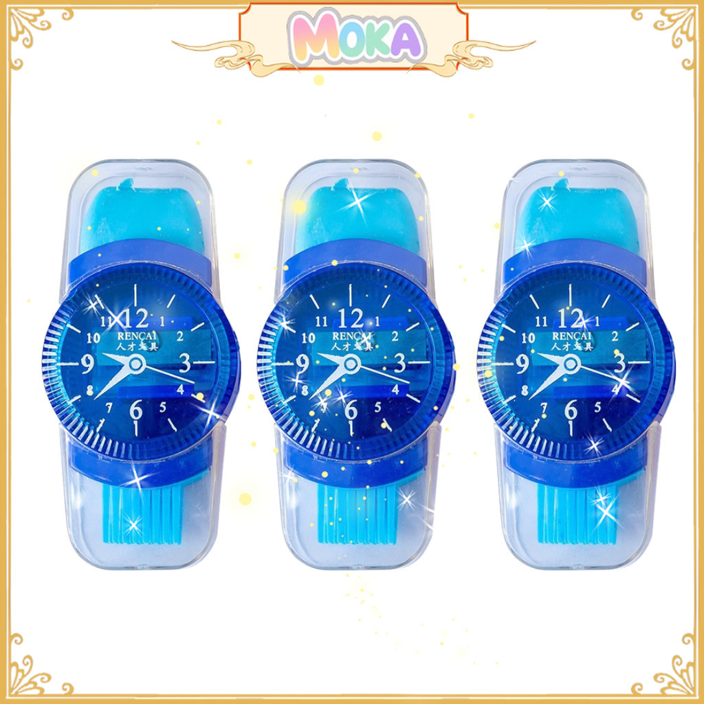 

MOKA Serutan 3 In 1 / Rautan + Sikat + Penghapus / Rautan Jam Atk