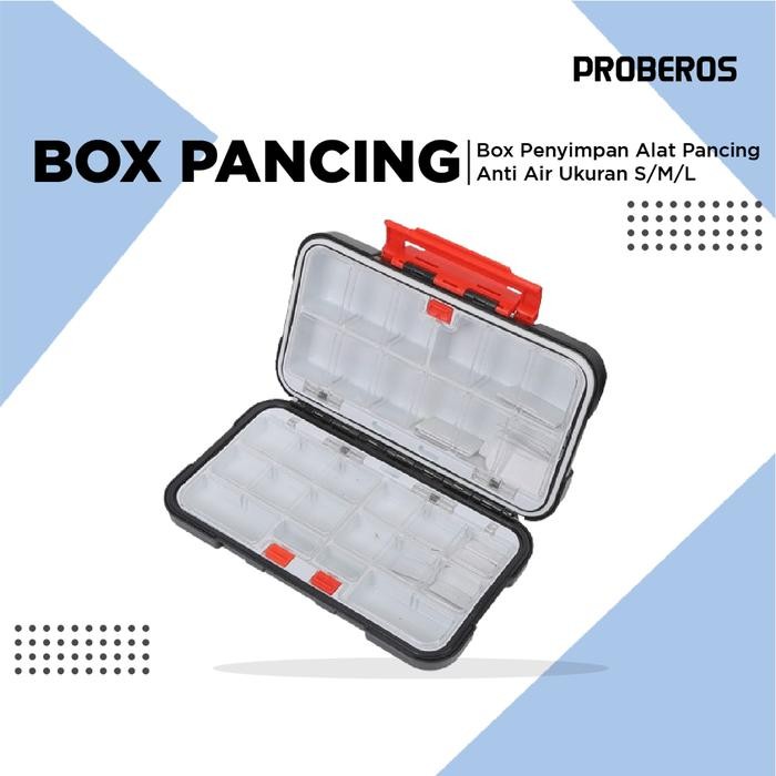 Kotak penyimpanan alat pancing ukuran S/M/L box anti air untuk kail/timah dan lainya BP172 - HITAM, 