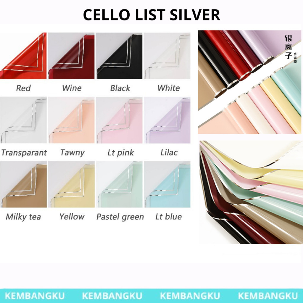 

(PACK isi 20 LEMBAR) Cellophane frame list silver