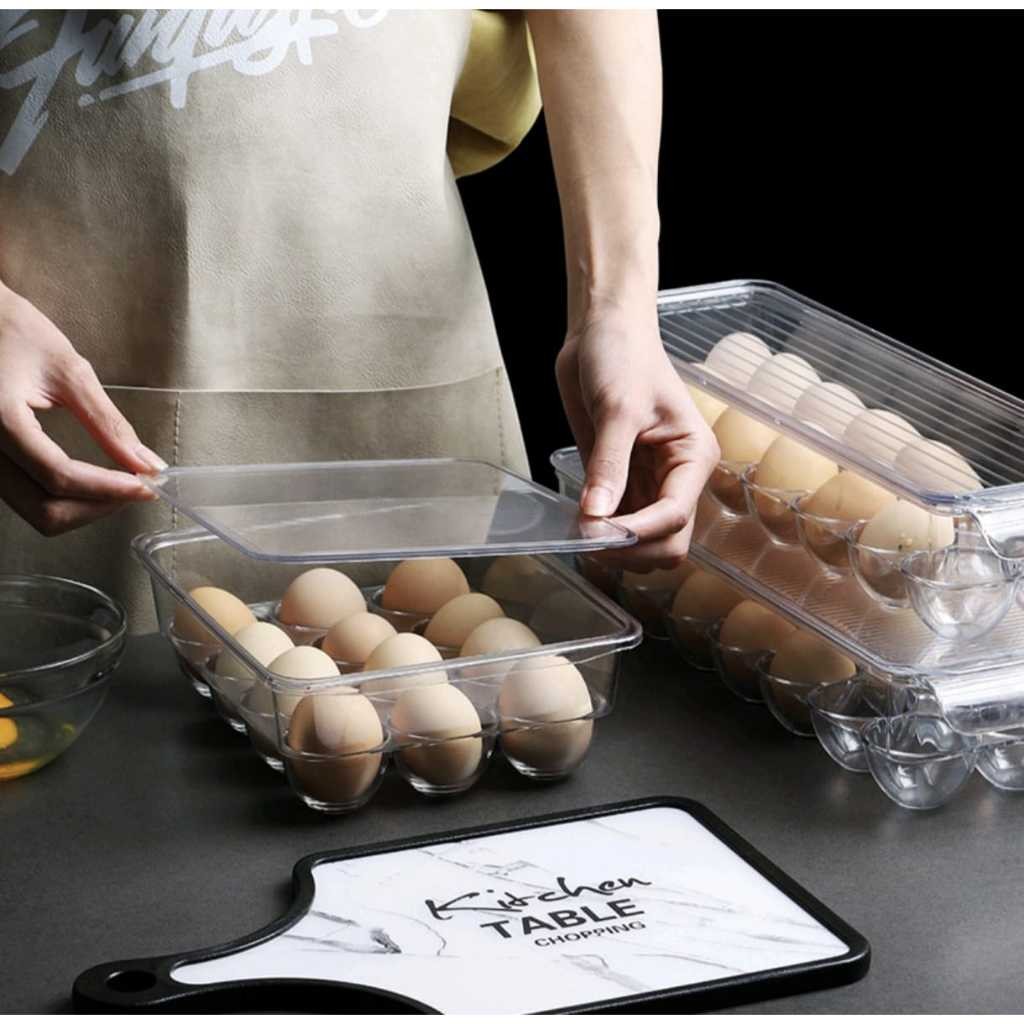 Kotak Penyimpanan Telur Acrylic / Rak Telur / Egg Box / Wadah Simpan Telur Refrigetor Food Storage F