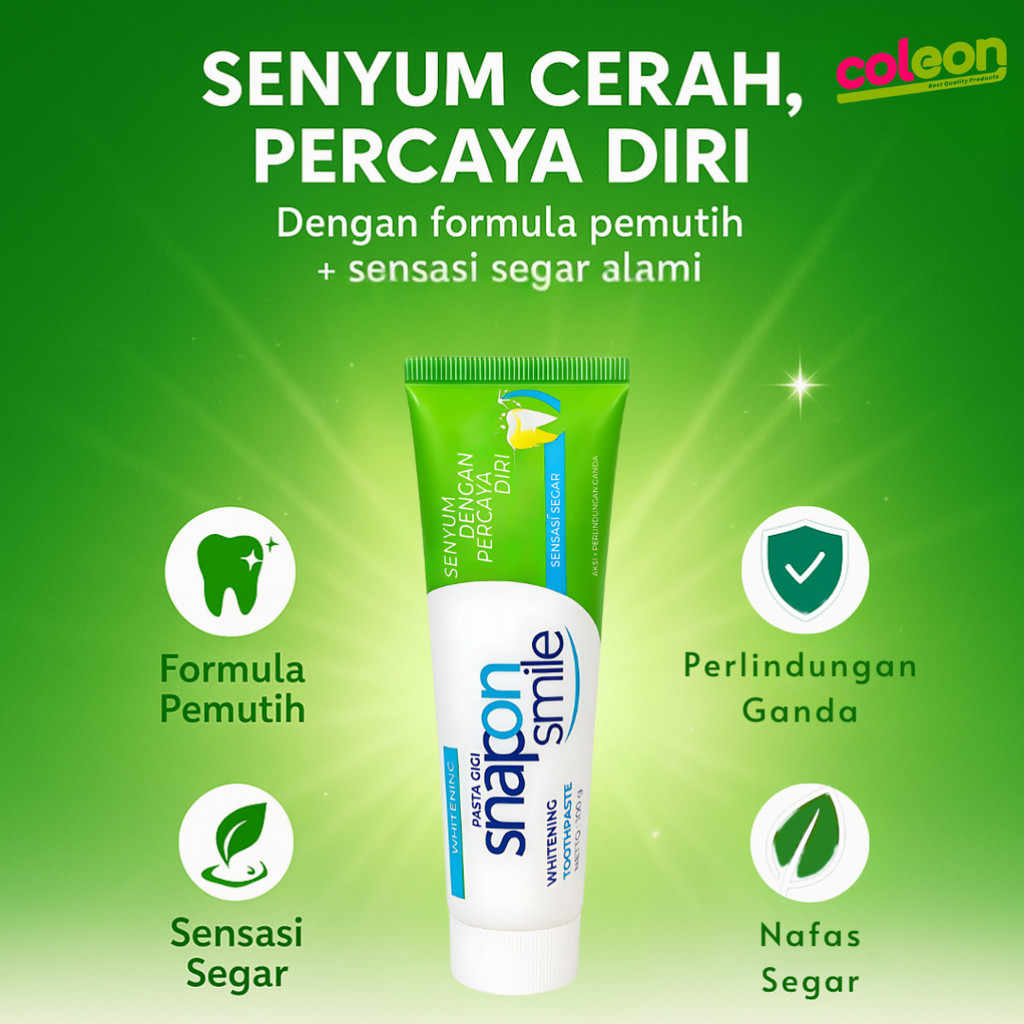Snap On Smile Toothpaste Pasta Gigi Dengan Formula Alami & Menyegarkan Nafas 100 Gram - Perlindungan