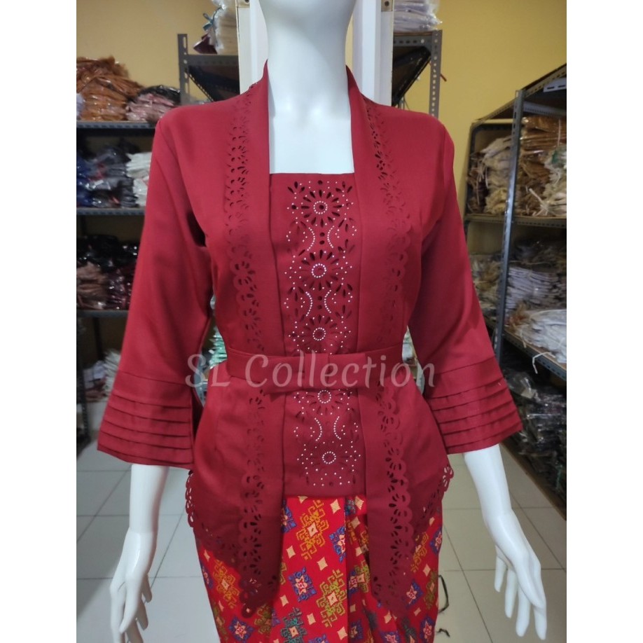 

✨LARIS✨ -Kebaya modern merah / Atasan kebaya merah / Kebaya kutu baru merah - XXL