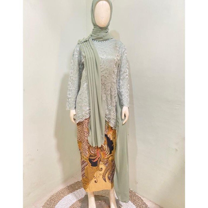 

✨LARIS✨ -COD selendang kebaya panjang 250cm - sage muda
