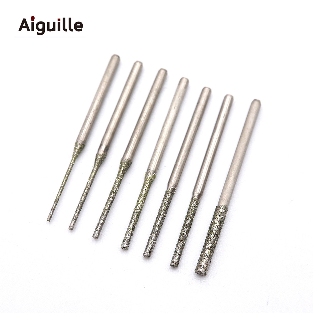 

10pcs/set Diamond Grinding Point Diamond Drilling Bits Ultralong Drilling Bits 0.8mm-2.5mm Jade Stone Grinding Burr