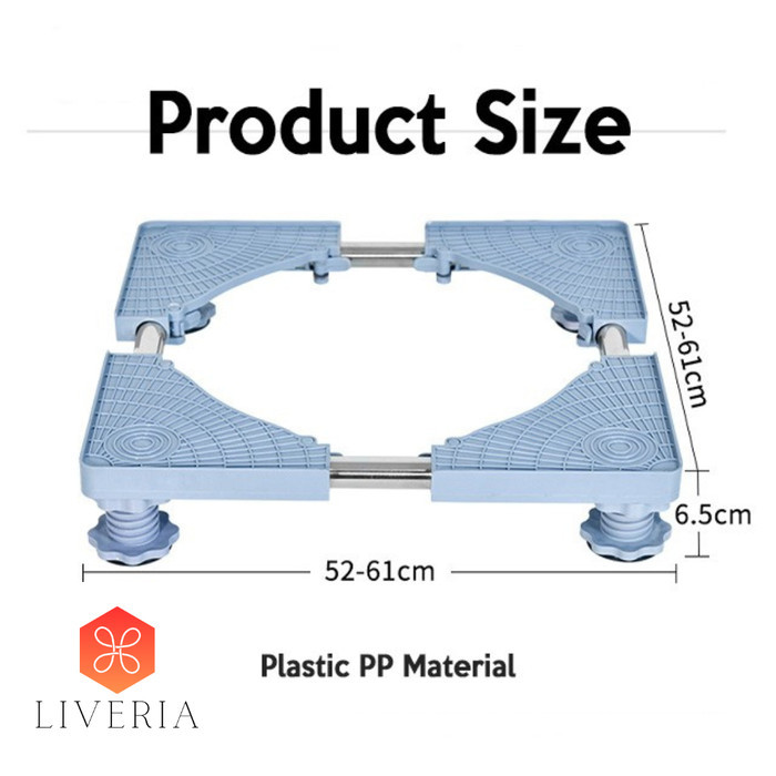 LIVERIA Alas Mesin Cuci dan Kulkas Dudukan Kaki Roda Mesin Cuci Kulkas - Alas Kaki