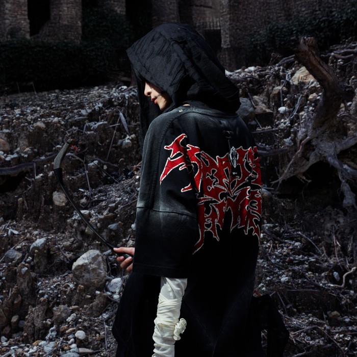 HIERARCHY X TAGGED GOTY - Washed Black Pragna Wide Oversized T-Shirt