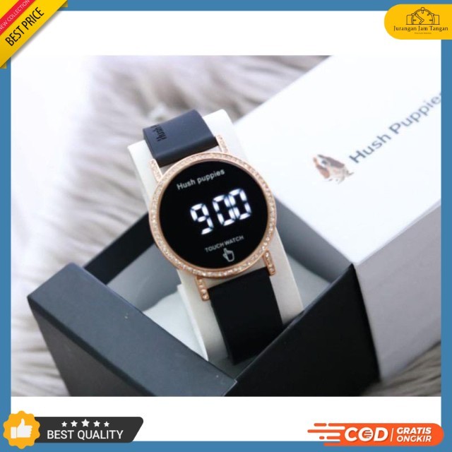 Jam Tangan Wanita Fashion Hush Puppies KZ 9852 LED Touch Watch - Bisa Bayar Ditempat - COD - Grosir