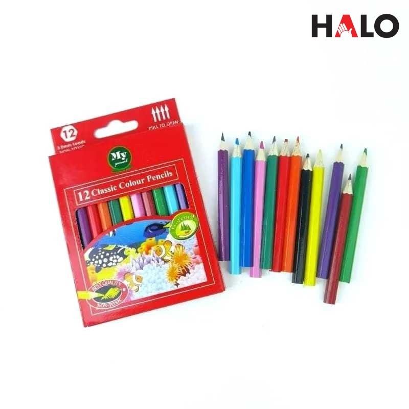 

HALO6 TAJIMA Pensil Warna Panjang 12 Warna / My Pensil Warna Pendek 12 Warna Tajima / Pensil Warna Murah Berkualitas / Color Pencils