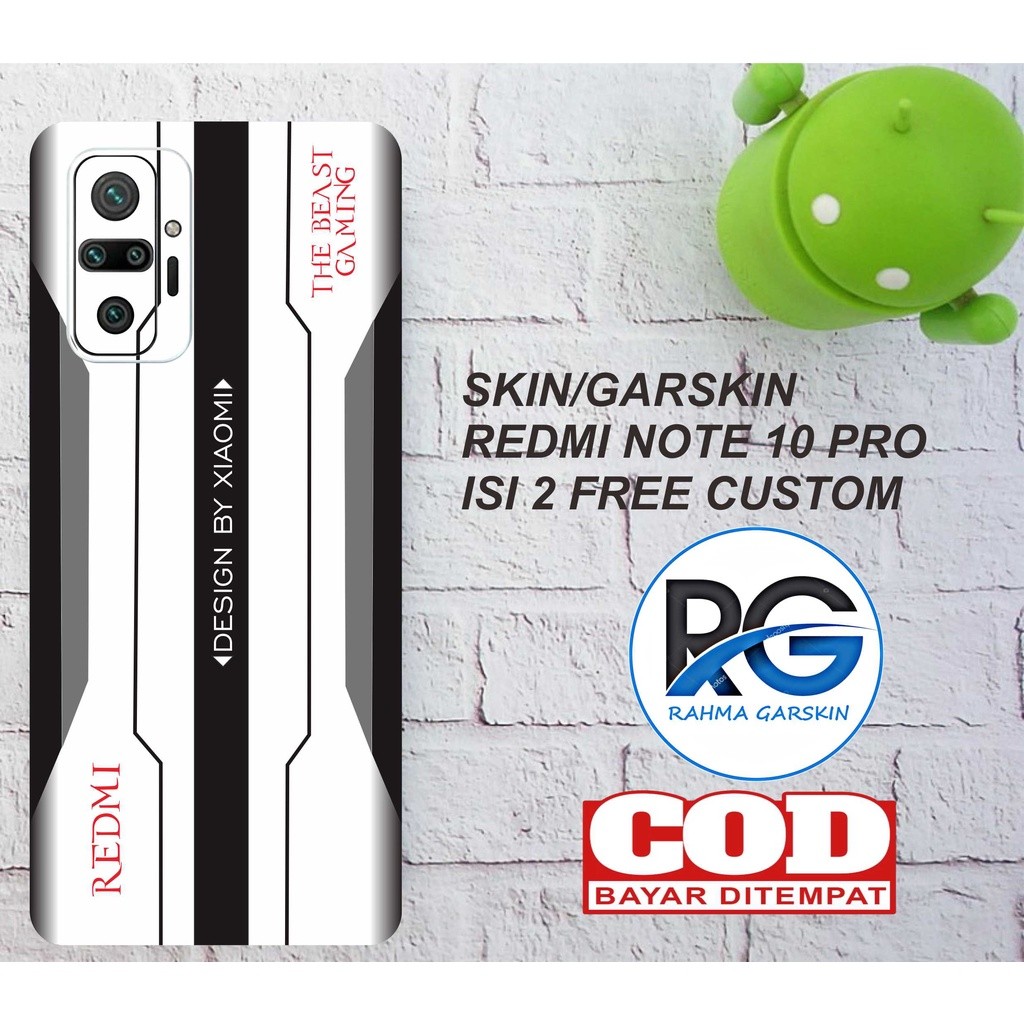 GARSKIN REDMI NOTE 10 PRO FULL BODY MOTIF CUSTOM - ISI 2 PCS hots
