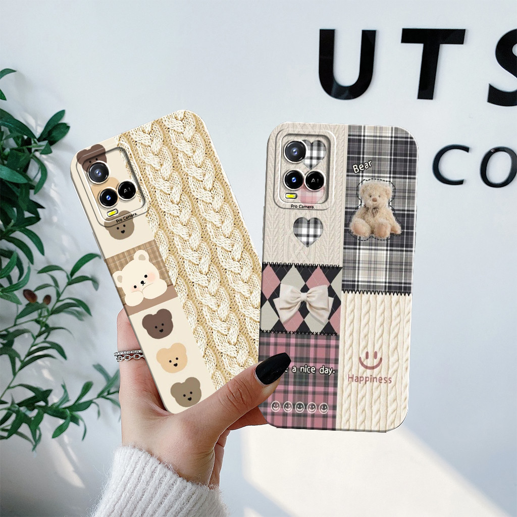 Casing Procamera Vivo Y21 Y21A Y21S Y21T Case Motif Bear Happiness #208
