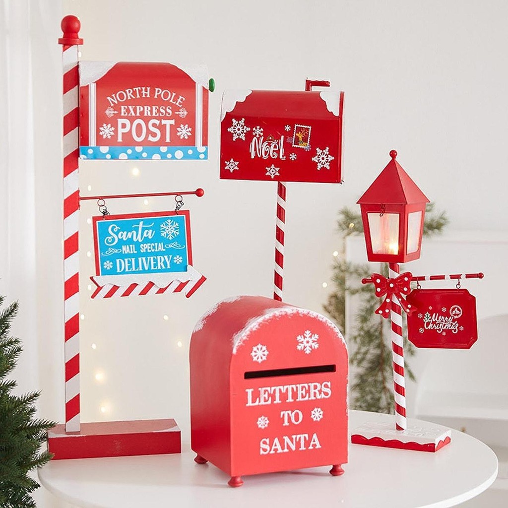 

Christmas Mailbox Mail Box Farmhouse Decor Xmas Delivery Mailbox Letter Box