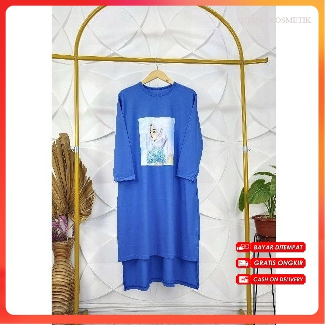 MIDI DRESS KAOS VIRAL COTTON COMBED TUNIK KAOS 20s dan 24s