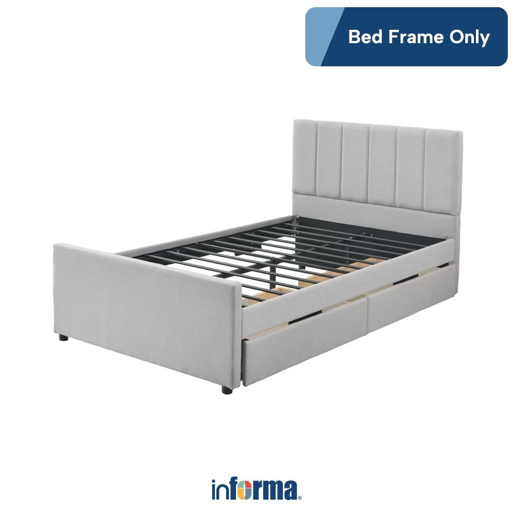 Informa 120X200 cm Livy Tempat Tidur Anak - Abu-Abu Bed Ranjang Kasur Perabot Tidur Furniture Kamar 