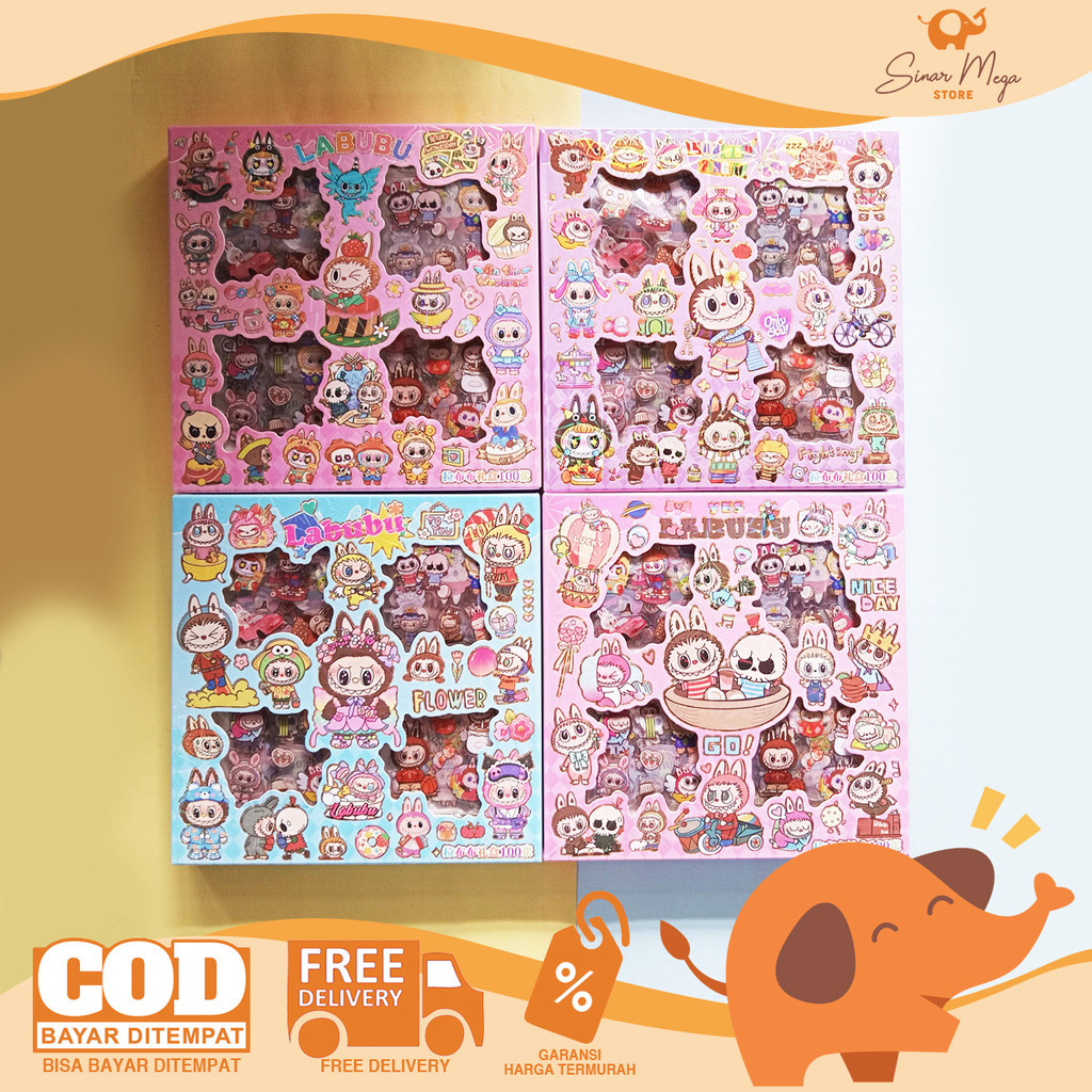 

Labubu Sticker Box Isi 100 - Stiker Anti Air Labubu 100 Lembar Murah Berkualitas