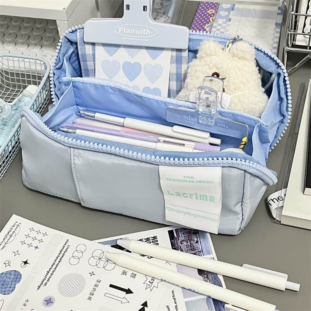 

Large Capacity Canvas Pen Bag Kawaii Pencil Case Korean Stationery Back to School Cute Supplies Ladies Cosmetic Bag Stationery