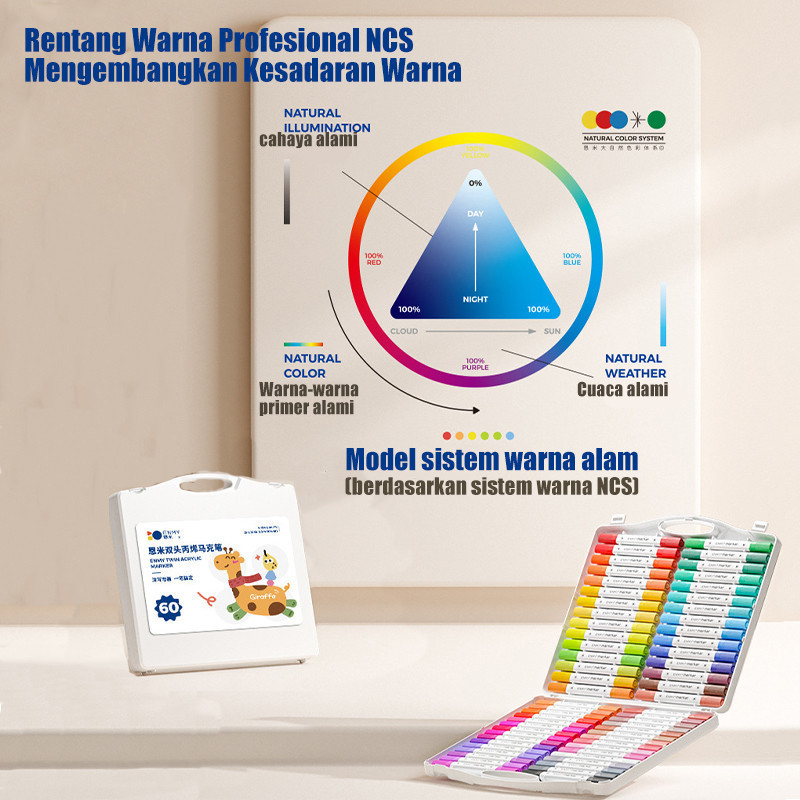 

D3W! Set Marker Akrilik 36/48/60/80 Warna Yang Beragam Dan Menarik Untuk Seni Spidol Murah Untuk