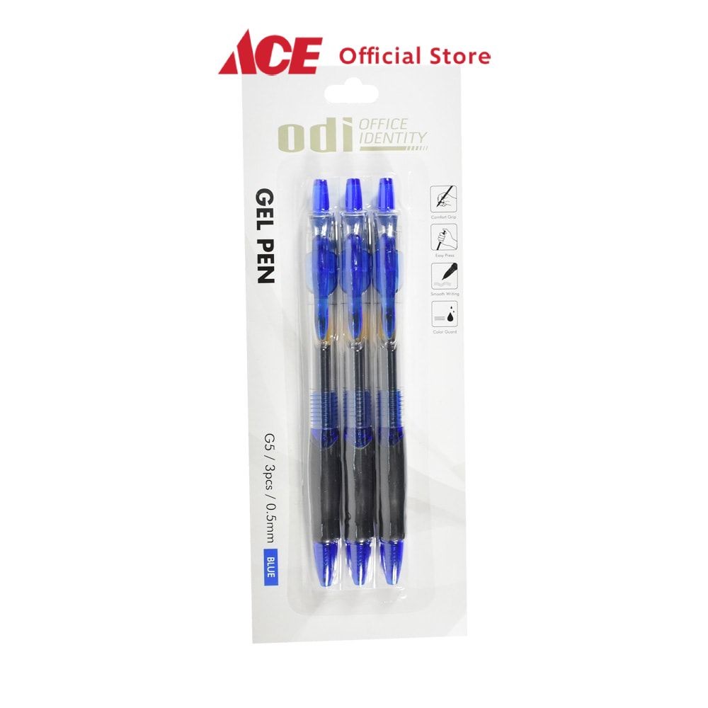 

Odi Set 3 Pcs Retractable Pen Gel 0.5mm - Biru Pena Ballpoint Pen Bolpoin Alat Tulis Lucu