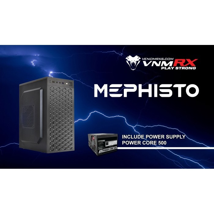 VENOMRX MATX CASE MEPHISTO WITH POWERCORE PSU