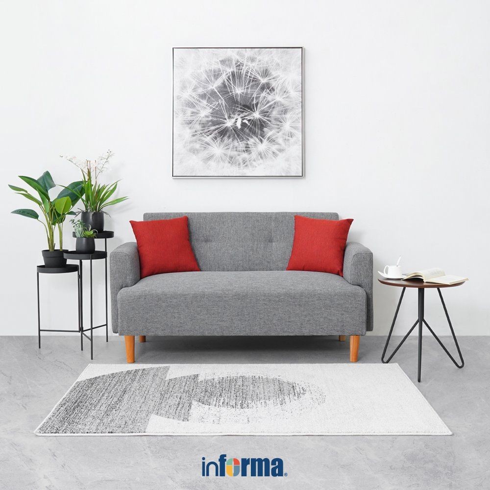 Informa Aryana Sofa Fabric 2 Seater - Abu-Abu Tempat Duduk Empuk Sofa Ruang Tamu Furniture Indoor Ru