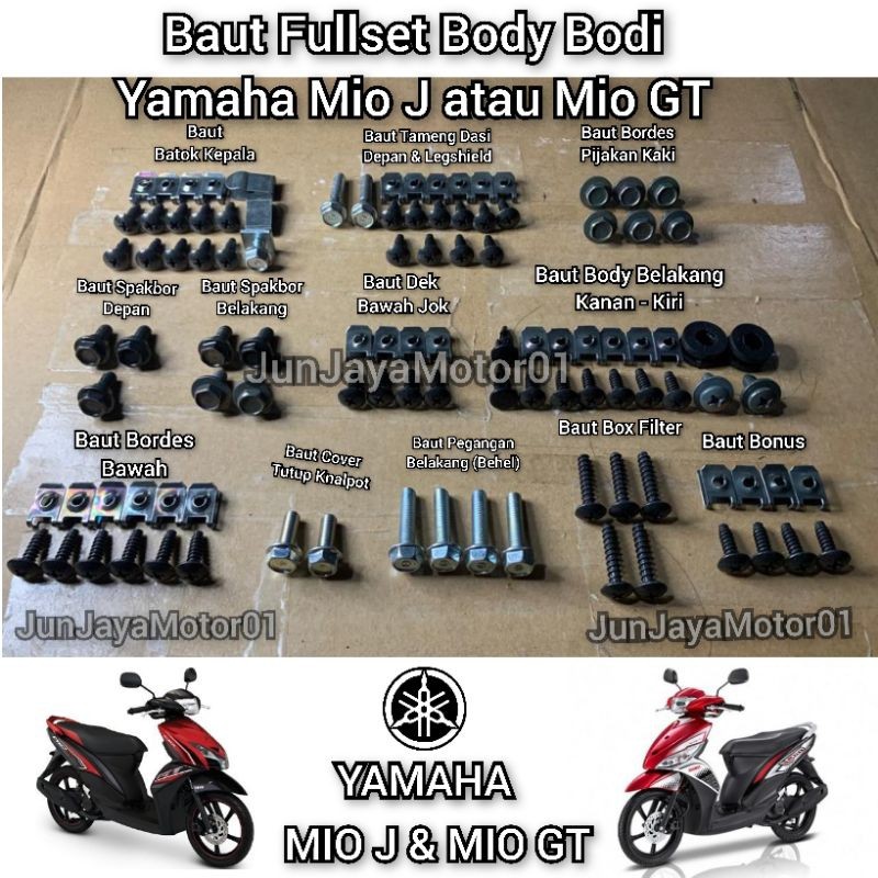 COD / Promo / Diskon / Baut Yamaha Mio J - Mio GT Fullset Body / Baut Yamaha Mio J - Mio GT Full Set
