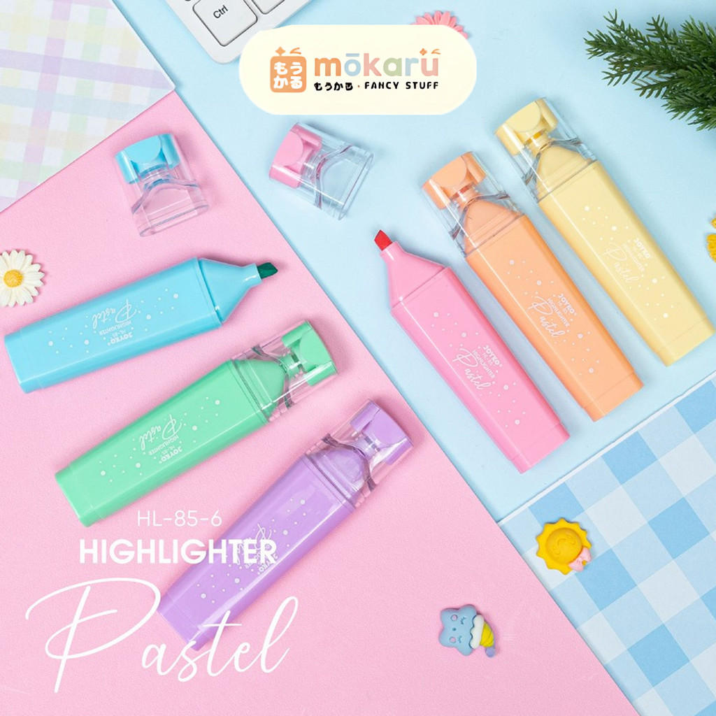 

Joyko Highlighter Pastel HL-85-6 / Highlighter Penanda Berwarna Pastel Color 1 Set isi 6 pcs