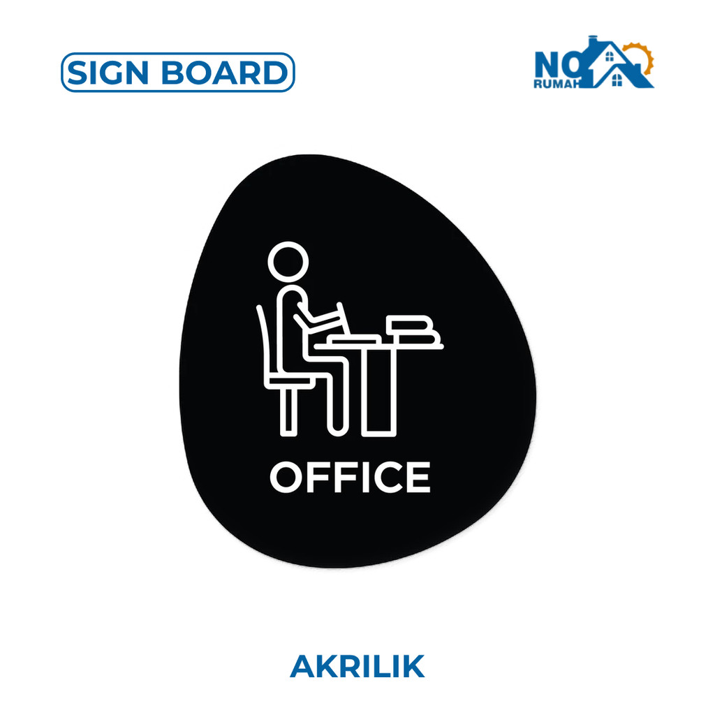 

Office Sign Board Akrilik Tempel Signage Dinding Sticker Papan Acrylic Restoran Wall Stiker Dinding Petunjuk Toko Cafe