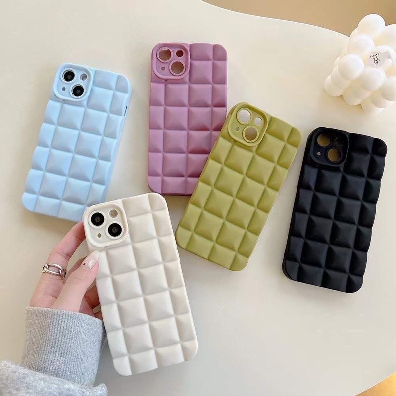 Waffle Case Iphone 15 14 13 12 11 PRO MAX 14 PLUS 7 8 PLUS XR XS MAX X CUBE 3D case choco bar case m