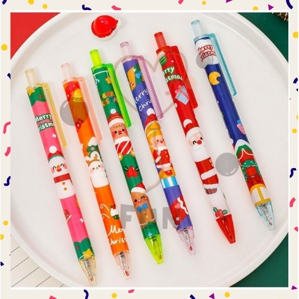

FF - Pulpen Gel Mekanik Motif Cartoon Natal Christmas Unik / Pen Mekanik Lucu Import Murah COD Ecer