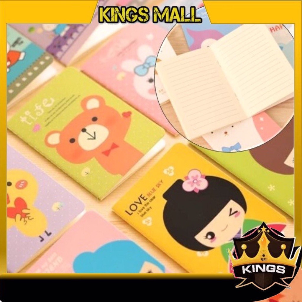 

KINGS - B582 Buku Tulis Mini / Book Mini / Buku Tulis Memo Kecil Motif Random / Cartoon Mini Book