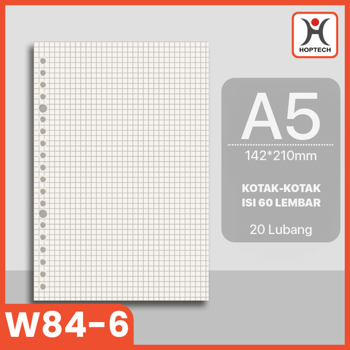 

Homify Living Aimilo Binder Note A5/B5 Ring Transparan Loose-Leaf Notebook Strap Kunci HXX-3 - Refill A5 Kotak