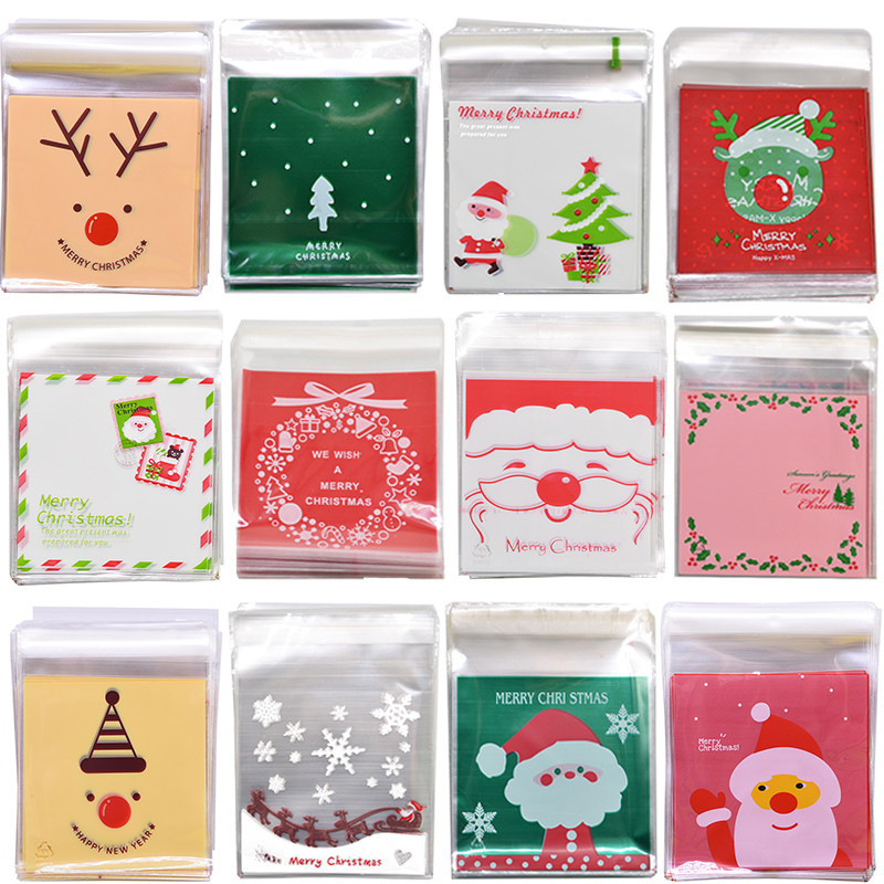 

50pcs 10x10cm Christmas Candy Bags Cute Pumpkin Ghost Gift Bag for Cookies Snack Food Packaging Halloween Party Decor Supplies