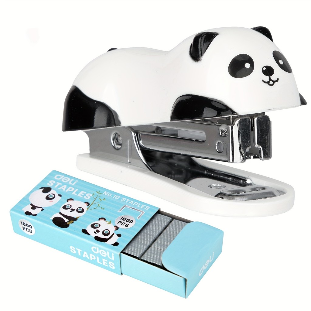 

DELI Cartoon Mini Stapler Set Stapling Machine With 1000 pcs No.10 Staples Office School Binding Supplies Manual Cute Staplers