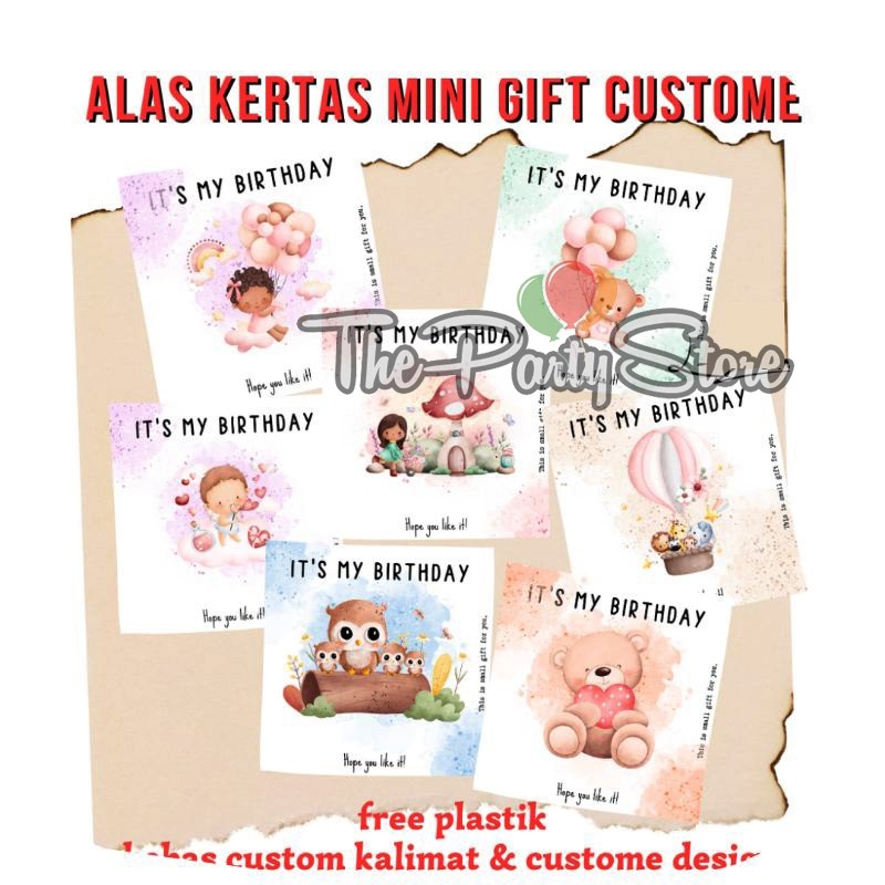 

Alas Kertas Mini Gift + Plastik / Mini Gift Custome / Alas Packaging / Snack Mini Gift Custome / Graduation