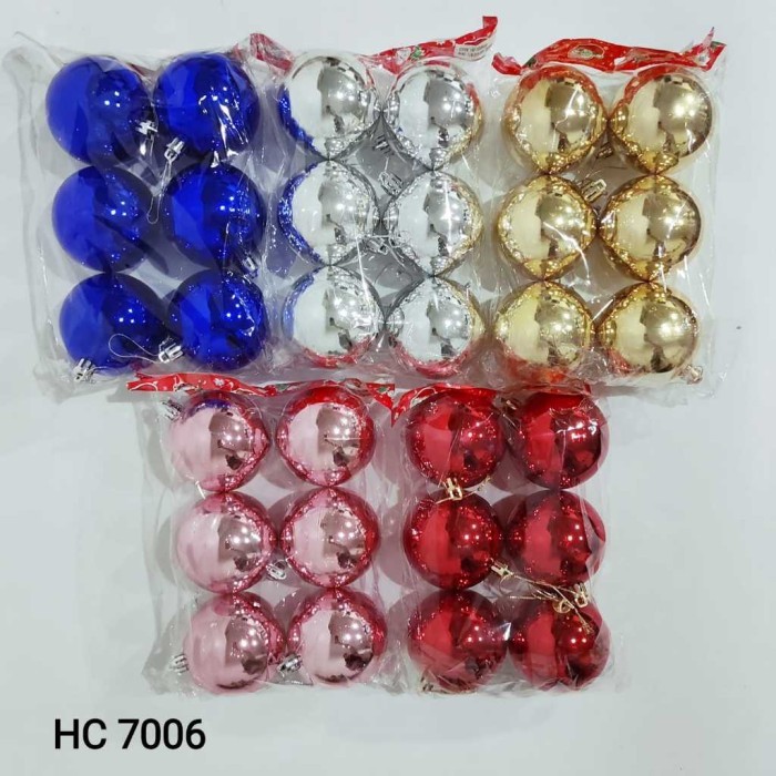 

[ 25cm 20cm 15cm 12cm 10cm 8cm 7cm ] Bola Natal Jumbo Dekorasi Natal Bola Natal Gantung Hiasan Pohon Natal Ornamen Aksesories Parcel Krans Garland Natal Murah Grosir - 7CM ISI 6 OPP, MERAH
