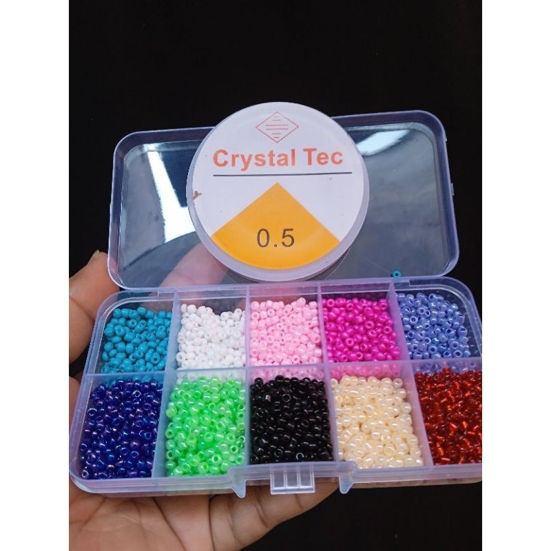 Manik Manik Pasir 1 Box / Paket Manik Manik DIY / DIY Meronce / Set Manik Manik 1 Box isi 10 Sekat