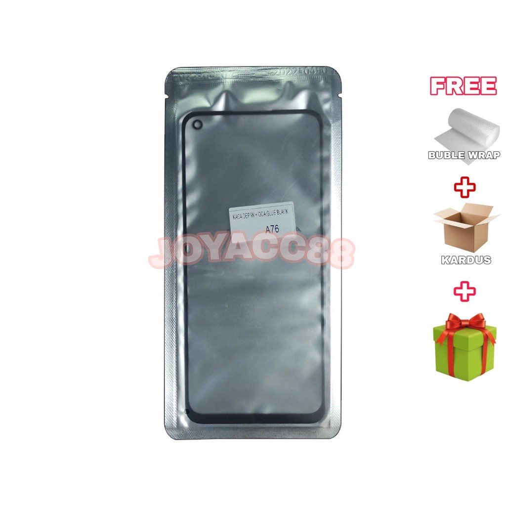 KACA LCD OPPO A76 BLACK PLUS LEM OCA KACA LCD HP